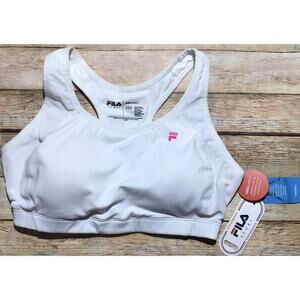 Fila Sport Women’s Size 32D White Performance High Impact Running Sports Bra